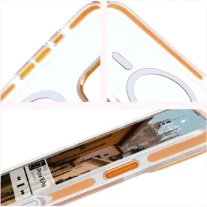Hurtownia GSM - Etui s magnetickým kroužkem Bizon Case Marco pro Apple iPhone 16 Pro průhledné s oranžovým rámem - BIZ6326 - {ean13} - Hurt
