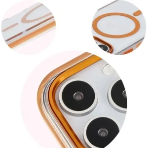 Hurtownia GSM - Etui s magnetickým kroužkem Bizon Case Marco pro Apple iPhone 16 Pro průhledné s oranžovým rámem - BIZ6326 - {ean13} - Hurt