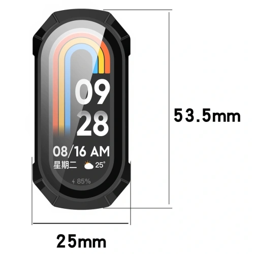 Etui ze szkłem do zegarka Bizon Case+Glass Watch do Xiaomi Smart Band 9 czarne