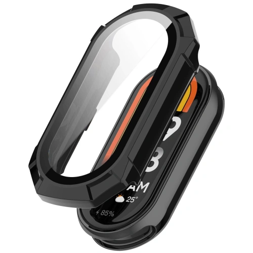 Etui ze szkłem do zegarka Bizon Case+Glass Watch do Xiaomi Smart Band 9 czarne