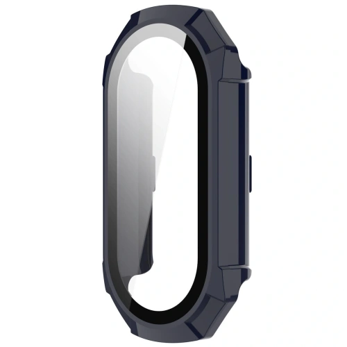 Etui ze szkłem do zegarka Bizon Case+Glass Watch do Xiaomi Smart Band 9 niebieskie