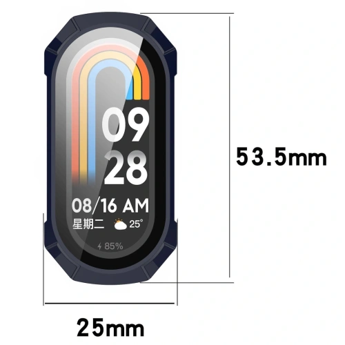 Etui ze szkłem do zegarka Bizon Case+Glass Watch do Xiaomi Smart Band 9 niebieskie