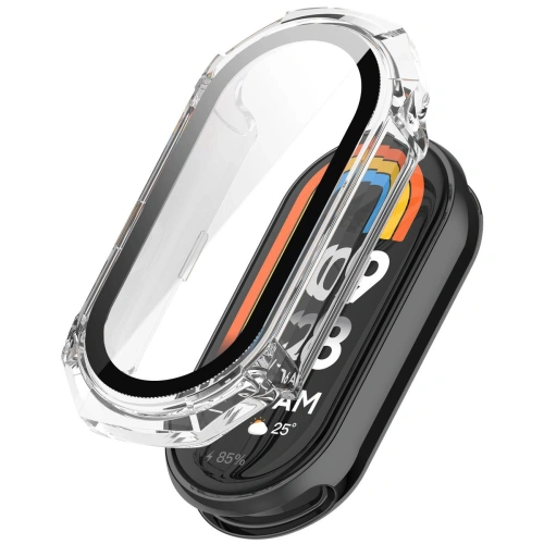 Etui ze szkłem do zegarka Bizon Case+Glass Watch do Xiaomi Smart Band 9 przeźroczyste