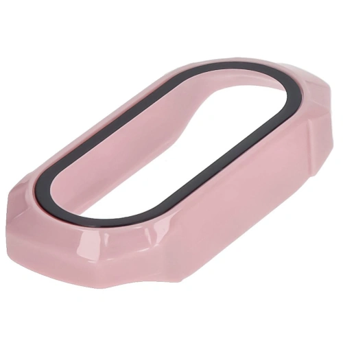 Etui ze szkłem do zegarka Bizon Case+Glass Watch do Xiaomi Smart Band 9 różowe