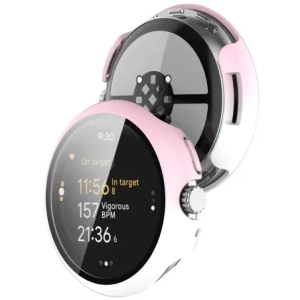Wholesale Bizon Case+Glass Watch Google Pixel Watch 3 45mm white pink - BIZ6344 - {ean13} - Hurt