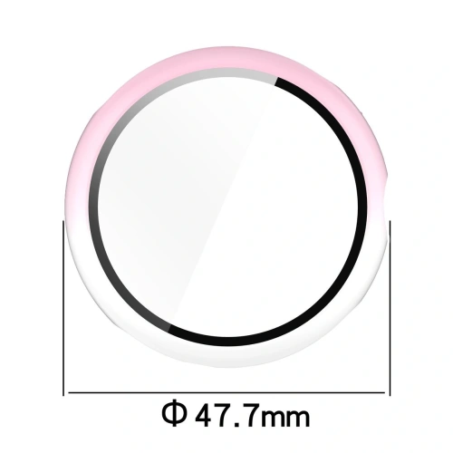 Etui ze szkłem do zegarka Bizon Case+Glass Watch do Google Pixel Watch 3 45mm białoróżowe