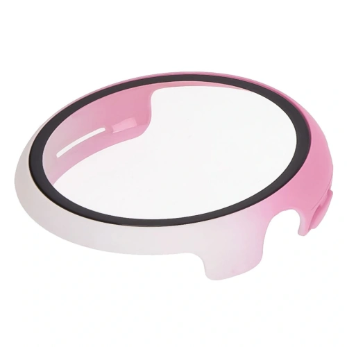 Etui ze szkłem do zegarka Bizon Case+Glass Watch do Google Pixel Watch 3 45mm białoróżowe