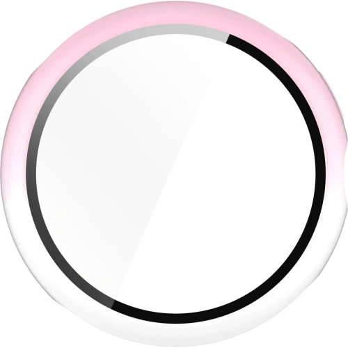 Etui ze szkłem do zegarka Bizon Case+Glass Watch do Google Pixel Watch 3 45mm białoróżowe