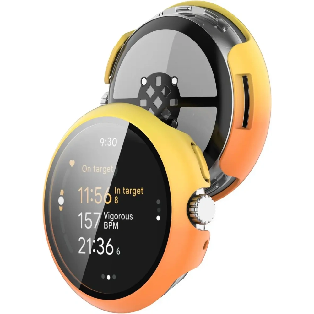 Hurtownia GSM - Etui ze szkłem do zegarka Bizon Case+Glass Watch do Google Pixel Watch 3 45mm żółtopomarańczowe - BIZ6347 - {ean13} - Hurt
