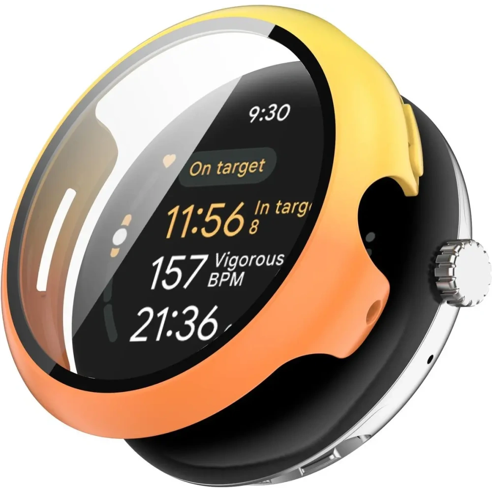 Hurtownia GSM - Etui ze szkłem do zegarka Bizon Case+Glass Watch do Google Pixel Watch 3 45mm żółtopomarańczowe - BIZ6347 - {ean13} - Hurt