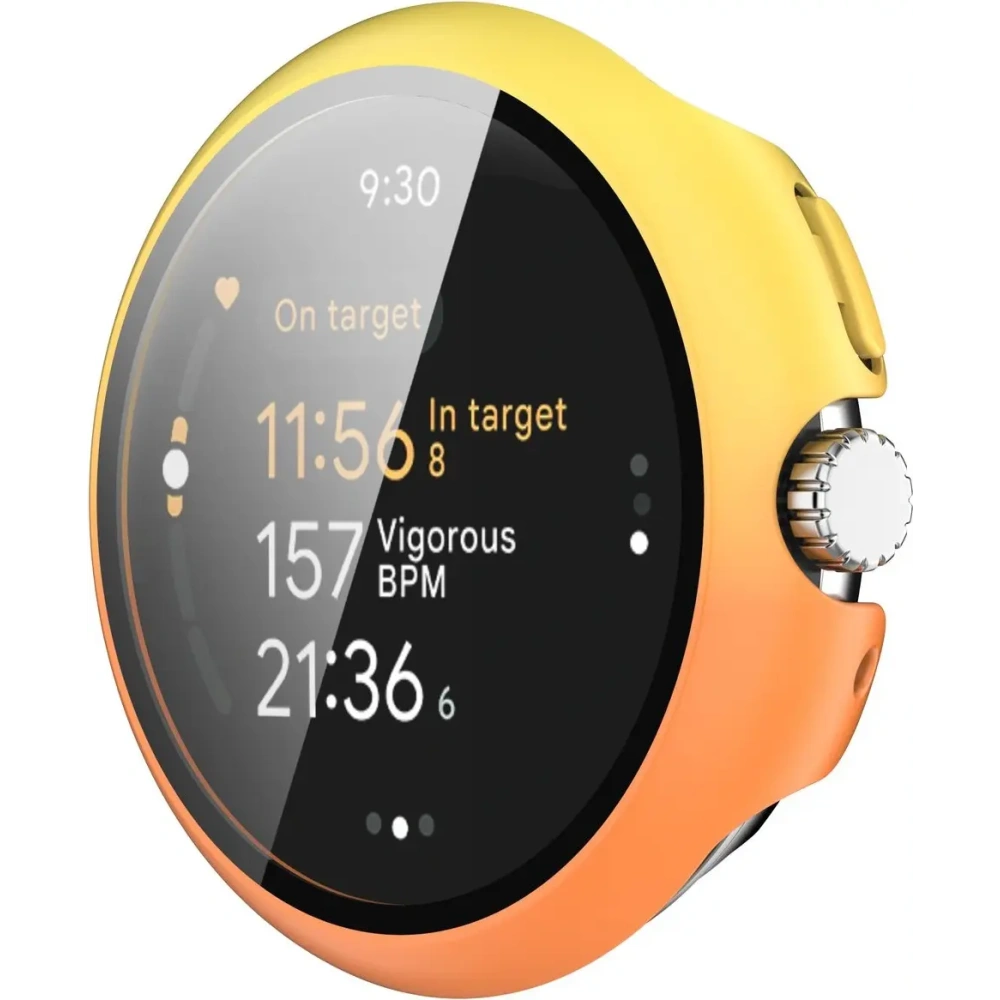Hurtownia GSM - Etui ze szkłem do zegarka Bizon Case+Glass Watch do Google Pixel Watch 3 45mm żółtopomarańczowe - BIZ6347 - {ean13} - Hurt