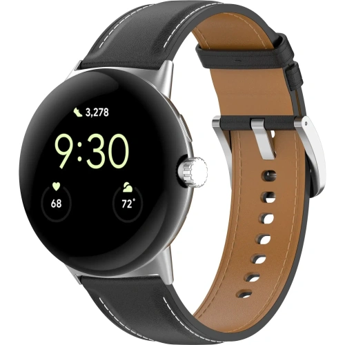 Skórzany pasek Bizon Strap Watch Casual 41 mm do Pixel Watch 3/Watch 2/Watch 1 czarny