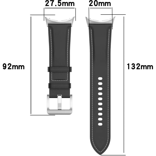 Skórzany pasek Bizon Strap Watch Casual 41 mm do Pixel Watch 3/Watch 2/Watch 1 czarny