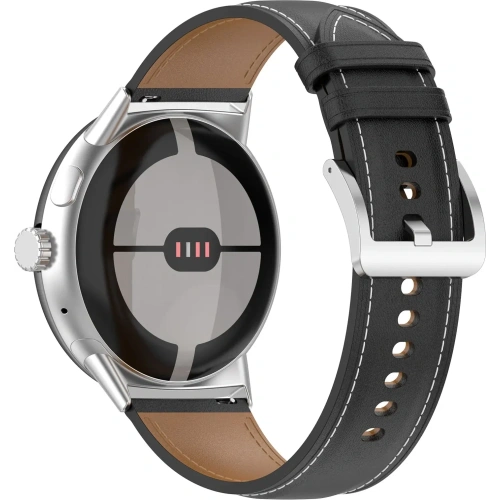 Skórzany pasek Bizon Strap Watch Casual 41 mm do Pixel Watch 3/Watch 2/Watch 1 czarny