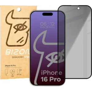 Hurtownia GSM - Pryvatizující tvrzené sklo Bizon Glass Edge Shadow pro Apple iPhone 16 Pro ztmavené s černým rámečkem - BIZ6355 - {ean13} - Hurt
