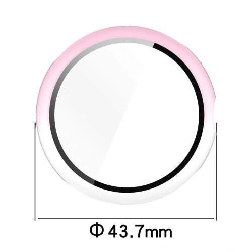 Etui ze szkłem do zegarka Bizon Case+Glass Watch do Google Pixel Watch 3 41mm białoróżowe