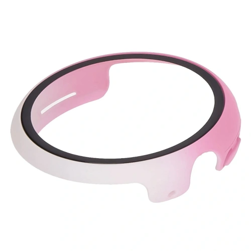 Etui ze szkłem do zegarka Bizon Case+Glass Watch do Google Pixel Watch 3 41mm białoróżowe