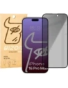 Pryvatizující tvrzené sklo Bizon Glass Edge Shadow pro Apple iPhone 16 Pro Max z černým rámečkem.