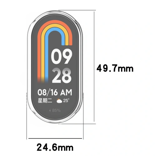 Etui z osłoną ekranu Bizon Case Watch Felipe do Xiaomi Smart Band 9 przezroczyste