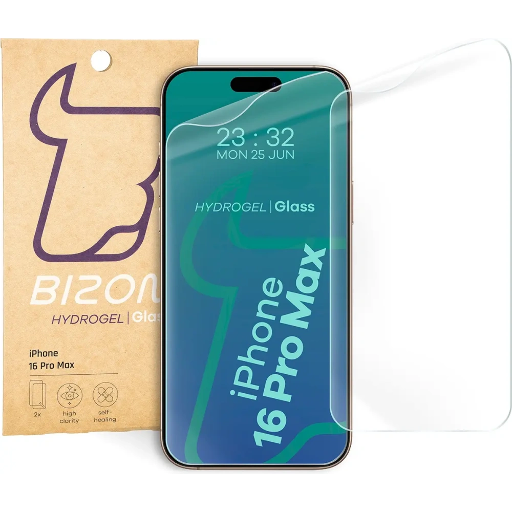 Hurtownia GSM - Folia hydrogelová na ekran Bizon Glass Hydrogel Front do Apple iPhone 16 Pro Max [2 PACK] - BIZ6366 - {ean13} - Hurt