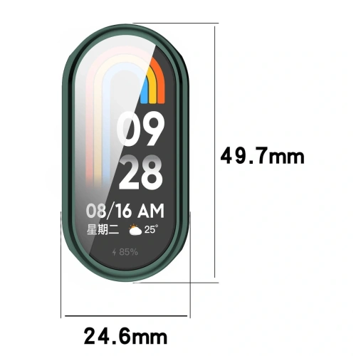 Etui z osłoną ekranu Bizon Case Watch Felipe do Xiaomi Smart Band 9 zielone