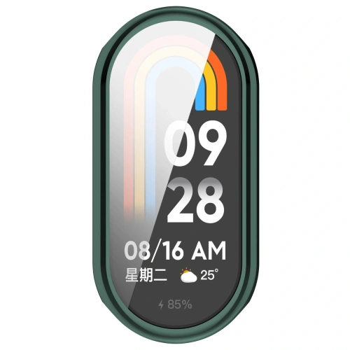 Etui z osłoną ekranu Bizon Case Watch Felipe do Xiaomi Smart Band 9 zielone