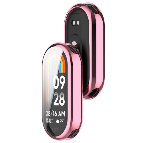 Etui z osłoną ekranu Bizon Case Watch Felipe do Xiaomi Smart Band 9 różowe