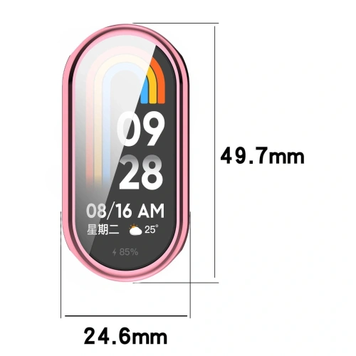 Etui z osłoną ekranu Bizon Case Watch Felipe do Xiaomi Smart Band 9 różowe