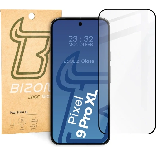 Szkło hartowane Bizon Glass Edge 2 do Google Pixel 9 Pro XL czarna ramka
