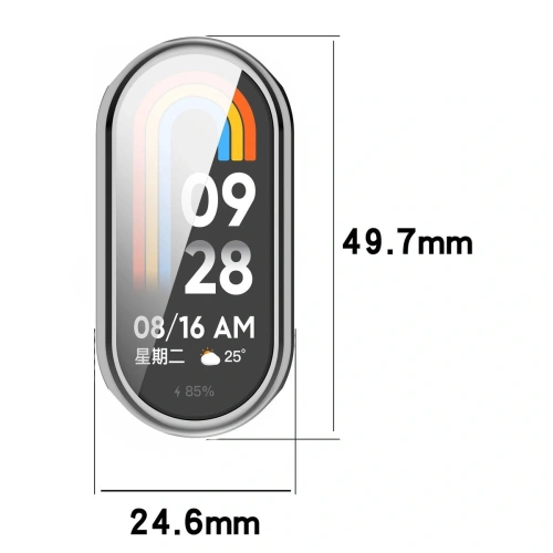 Etui z osłoną ekranu Bizon Case Watch Felipe do Xiaomi Smart Band 9 srebrne