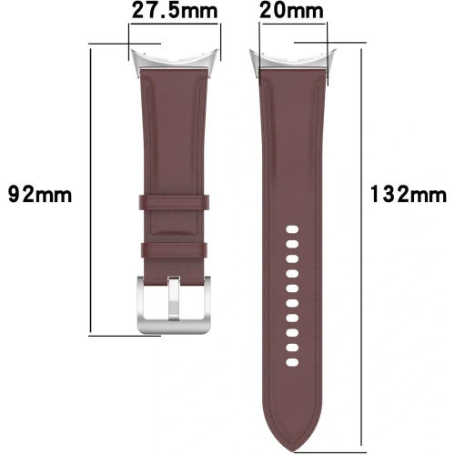 Skórzany pasek Bizon Strap Watch Casual 41 mm do Pixel Watch 3/Watch 2/Watch 1 ciemnobrązowy