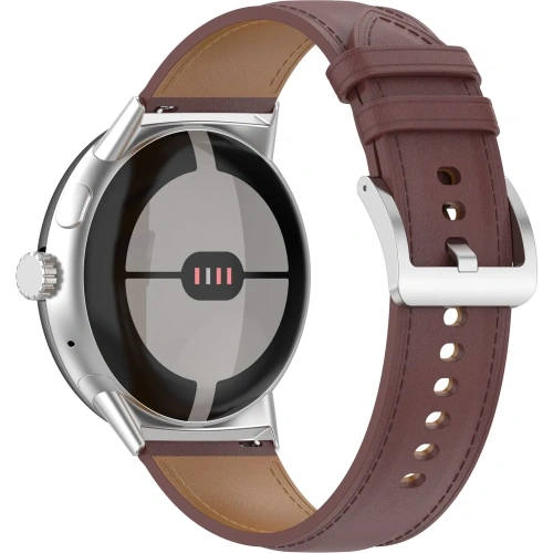 Skórzany pasek Bizon Strap Watch Casual 41 mm do Pixel Watch 3/Watch 2/Watch 1 ciemnobrązowy
