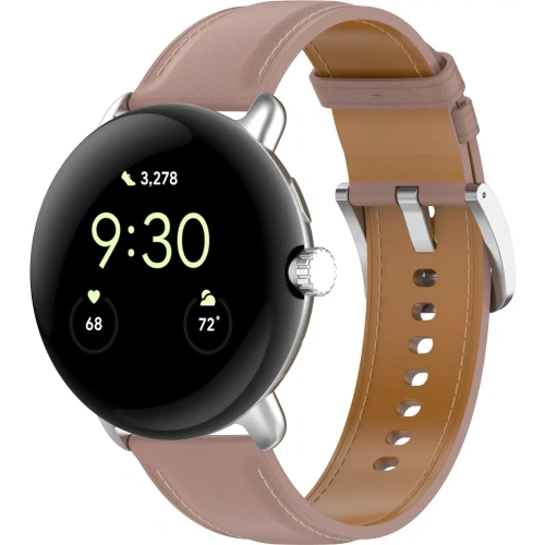 Skórzany pasek Bizon Strap Watch Casual 41 mm do Pixel Watch 3/Watch 2/Watch 1 różowy