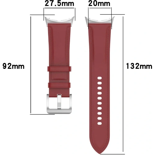 Skórzany pasek Bizon Strap Watch Casual 41 mm do Pixel Watch 3/Watch 2/Watch 1 burgundowy