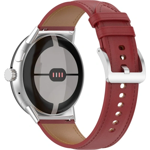 Skórzany pasek Bizon Strap Watch Casual 41 mm do Pixel Watch 3/Watch 2/Watch 1 burgundowy