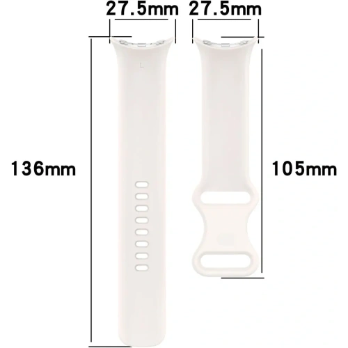 Silikonowy pasek Bizon Strap Watch Silicone do Google Pixel Watch 3/Watch 2/Watch 1 41mm perłowy