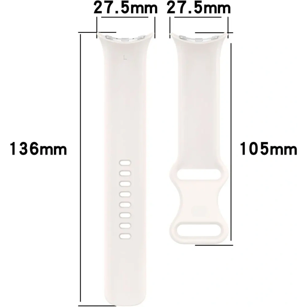 Hurtownia GSM - Silikonový pásek Bizon Strap Watch Silicone do Google Pixel Watch 3/Watch 2/Watch 1 41mm perlový - BIZ6379 - {ean13} - Hurt