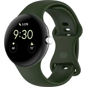 Wholesale Bizon Strap Watch Silicone Google Pixel Watch 3/Watch 2/Watch 1 41mm dark green - BIZ6383 - {ean13} - Hurt