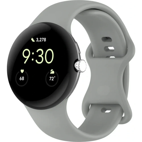 Silikonowy pasek Bizon Strap Watch Silicone do Google Pixel Watch 3/Watch 2/Watch 1 41mm szary