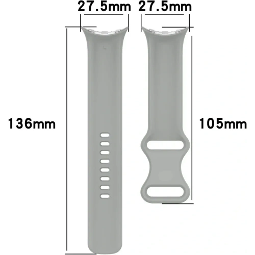 Silikonowy pasek Bizon Strap Watch Silicone do Google Pixel Watch 3/Watch 2/Watch 1 41mm szary