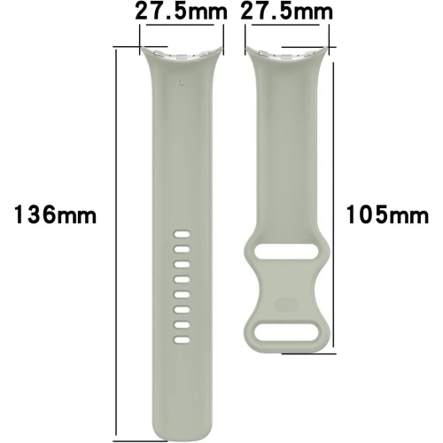 Silikonowy pasek Bizon Strap Watch Silicone do Google Pixel Watch 3/Watch 2/Watch 1 41mm khaki