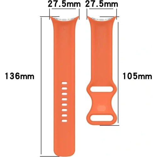 Silikonowy pasek Bizon Strap Watch Silicone do Google Pixel Watch 3/Watch 2/Watch 1 41mm pomarańczowy