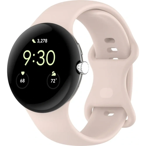 Silikonowy pasek Bizon Strap Watch Silicone do Google Pixel Watch 3/Watch 2/Watch 1 41mm jasnoróżowy