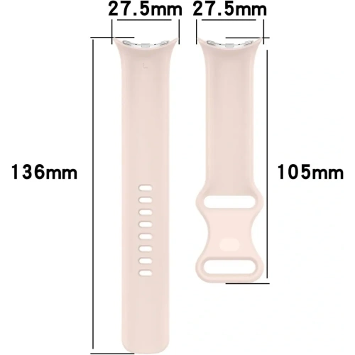 Silikonowy pasek Bizon Strap Watch Silicone do Google Pixel Watch 3/Watch 2/Watch 1 41mm jasnoróżowy