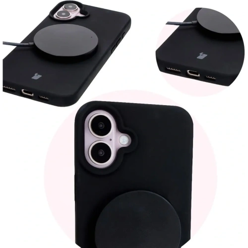 Silikonowe etui Bizon Soft Case do Apple iPhone 16 Plus czarne