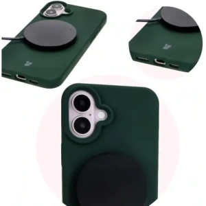 Silikonowe etui Bizon Soft Case do Apple iPhone 16 ciemnozielone