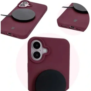Silikonowe etui Bizon Soft Case do Apple iPhone 16 ciemnofioletowe