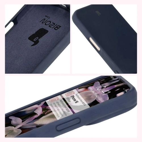 Silikonowe etui Bizon Soft Case do Apple iPhone 16 ciemnoniebieskie