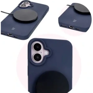 Silikonowe etui Bizon Soft Case do Apple iPhone 16 ciemnoniebieskie