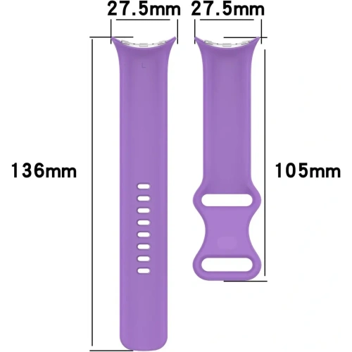 Silikonowy pasek Bizon Strap Watch Silicone do Google Pixel Watch 3/Watch 2/Watch 1 41mm fioletowy